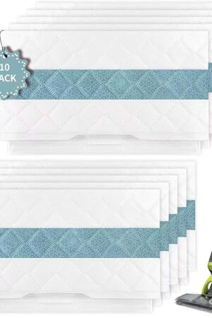 10-Pack Disposable Hard Floor Pad Refills, Compatible with Shark VACMOP VM252 VM251 VM250 VM200 VC205 QM250 VM190 VM200P12 VMP30 for use on All Sealed Floors.