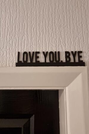 2025 New Year Gift - Cute Metal Door Topper Love You Bye Over Door Frame Decor Corner Sign Black Ornaments Wood Decorations Funny Christmas (LOVE YOU BYE)