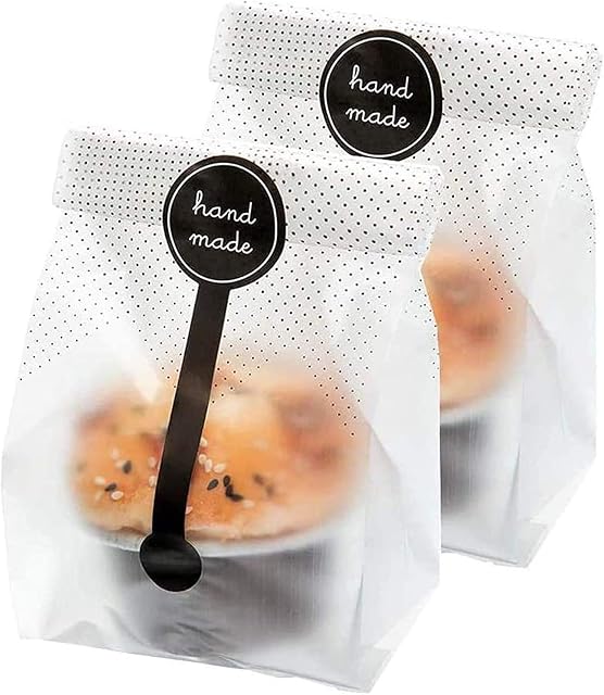 200Pcs 100pcs Translucent Plastic Bags Cellophane Bags 100pcs Hand made Stickers