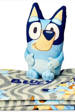 Bluey Fun Silk Touch Throw and Hugger Set – Soft Plush 50 x 60 Inches – Cozy Blanket and Companion