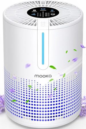 Air Purifiers for Bedroom Home 430 Sq.Ft, MOOKA H13 HEPA Filter Small Portable Air Purifier with USB Cable Fragrance Sponge for Smokers Pollen Pets Dust Odors, Desktop Air Cleaner for Car RV, M01