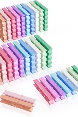 100Pcs Colored Clothespins Bulk, 2.9 Inch Clothes Pins Wooden for Crafts, Pastel Colorful Clothespins for Hanging Clothes Picture, Laundry Clips Cheer 10 Colors