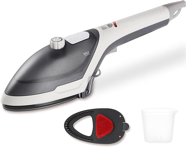 Hemantol Handheld Garment Steamer Iron, 2-in-1, 800w Quick heating, ironing, and wrinkle removal, Adjustable Steam Control Knob, Removable Water Tank, Travel Size for Home and Travel