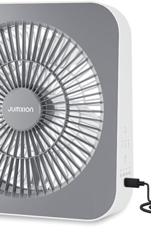 10 inch Fan, Small Box Fan with 3 Speeds, Quiet Window Fan Powered by DC Adapter for Bedroom Office Kitchen Home Apartment RV Camping, 8HRS Timer Function with 4.9ft USB Type-C Cord