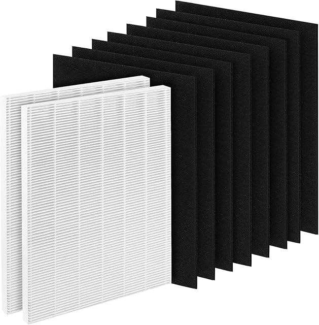 D360 True Replacement Filter D3 Compatible with Winix D360 Includes 2 H13 True Filters and 8 Activated Carbon Pre-filters, Part # 1712-0101-02 (10Pack)