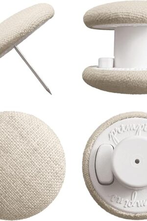 Duvet Clips - Classic Linen - 20 Colors Available - Double Sided Pin Fasteners - Prevents Comforter from Shifting in Cover (Set of 4, Natural)