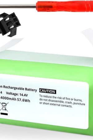14.4V 4000mAh Li-ion Replacement Battery Compatible with Eufy RoboVac 11 11C 11S Plus 11S MAX 12 15C 15C MAX 15T 25C 30C G10 Hybrid G30 Edge R500 R450 & Ecovacs Deebot N79 N79S N95 DN622 661