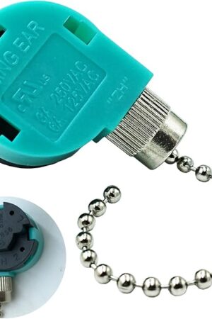 Ceiling Fan Switch 3 Speed 4 Wire Zing Ear ZE 268S6 Pull Chain Switch Control Replacement for Ceiling Fans,Wall Lamps,Cabinet Light (Nickel Pull Chain)