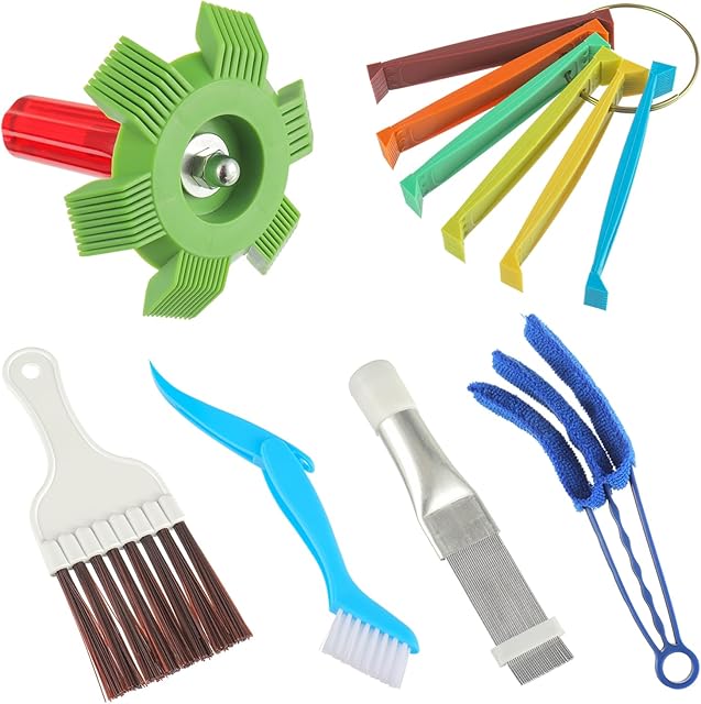 BOJACK Air Conditioner Fin Cleaner Set, Air Conditioner Fin Comb Straightener Tool, for AC Radiator Evaporator Radiator Repair Clean Tool (Pack of 6)