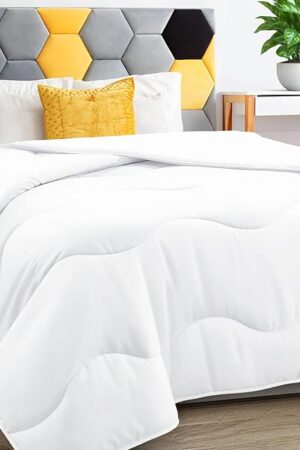 Comforter White Microfiber Queen Size 88x88 inch