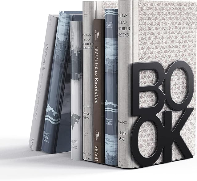 Book Ends,BookEnds Supports for Bookrack Desk,Bookend are Used for Books, Unique Appearance Design,Heavy Duty