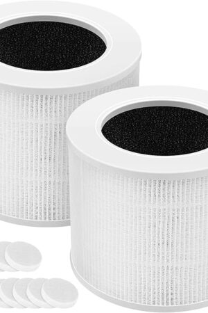Core Mini Replacement Filter Compatible with LEVOIT Core Mini Air Purifier,Core Mini-P, 3-in-1 Replacement Filter, Replace Part #Core Mini-RF, 2 Filter & 10 Fragrance Sponge