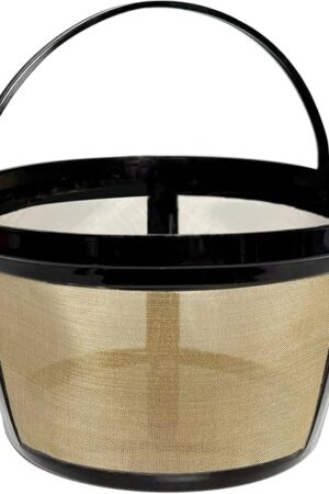 2-PACK Gold Reusable 8-12 Cup Basket Coffee Filter for Mr. Coffee Coffee Makers and Black & Decker Coffee Maker