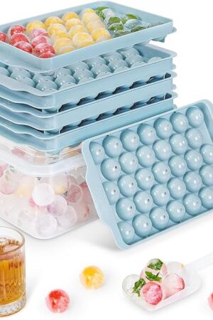 3 Pack Ice Trays for Freezer, 99 PCS Ice Cube Tray with Lid and Bin, Round Ice Cube Trays for Freezer, Circle Ice Cube Tray for Chilling Drinks