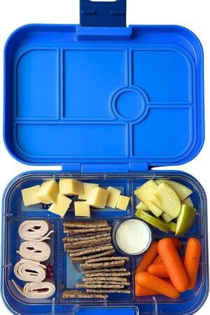 Yumbox Original Leakproof Kids Bento Box – 6-Compartment Tray – BPA-Free, Easy-Clean, Compact Lunchbox for Toddlers to Age 8 – Ideal for School (Surf Blue Rocket)