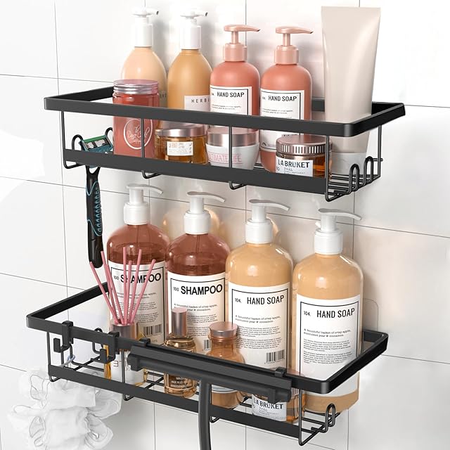 Corner Shower Caddy Bathroom Organizer Storage Rack Black