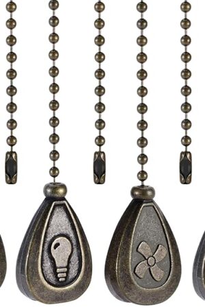 Ceiling Fan Pull Chain Extension, 12 Inches, for Ceiling Fans and Lights