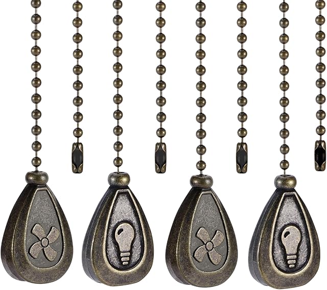 Ceiling Fan Pull Chain Extension, 12 Inches, for Ceiling Fans and Lights