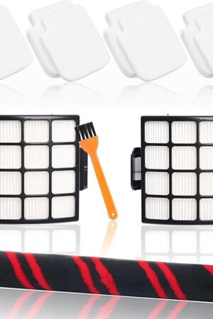 7PCS Shark Stratos Filter Replacements Compatible with AZ3002 AZ3000 AZ3000W Shark Stratos Duo Clean PowerFins Upright Vacuum Kit Includes 1 Brush Roll+2 HEPA + 4 Foam & Felt Filters