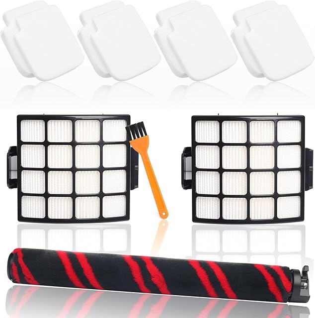 7PCS Shark Stratos Filter Replacements Compatible with AZ3002 AZ3000 AZ3000W Shark Stratos Duo Clean PowerFins Upright Vacuum Kit Includes 1 Brush Roll+2 HEPA + 4 Foam & Felt Filters