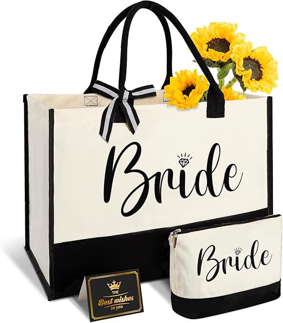 Canvas Tote Bag with Makeup Bag