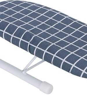 10.2¡± L x 4.3¡± W Heavy Duty Ironing Board with Mesh Metal Base & 100% Cotton Cover for Hanging,Small Tabletop Ironing Board,Portable Folding Mini Iron Board(Dark Blue), ironing board space savin