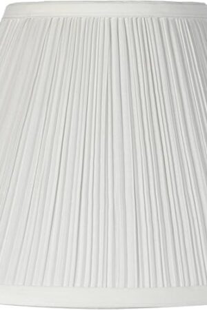 6" Top x 12" Bottom x 9" Slant Lamp Shade Replacement Medium Ivory Empire Round Traditional Pleated Spider Harp Finial - Springcrest