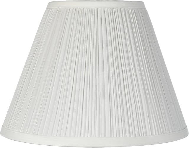6" Top x 12" Bottom x 9" Slant Lamp Shade Replacement Medium Ivory Empire Round Traditional Pleated Spider Harp Finial - Springcrest