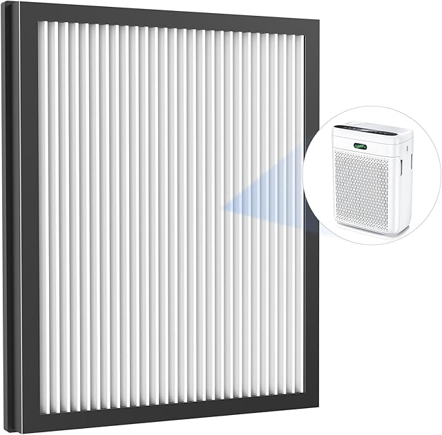 Air Purifier Replacement Filter, 8 in 1 HEPA Filter F1 Air Purifier, Air Cleaner Filter, 1 Pack, White