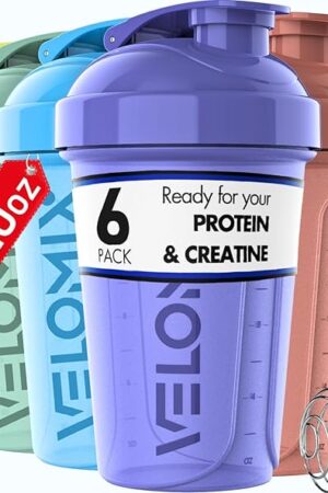 -6 PACK- 20 OZ Protein Shaker Bottles for Protein Mixes, Shaker Cups for Protein Shakes, Small Shaker Bottle Pack, Shaker Cup, Shakers for protein Shakes (Pastel Shades - 6 Pack)