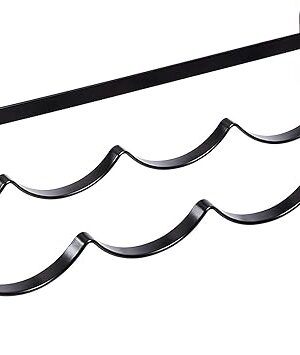 Amazon Basics Tabletop Stackable 4-Bottle Metal Wine Rack, 3.74"D x 15.75"W x 7.87"H, Black
