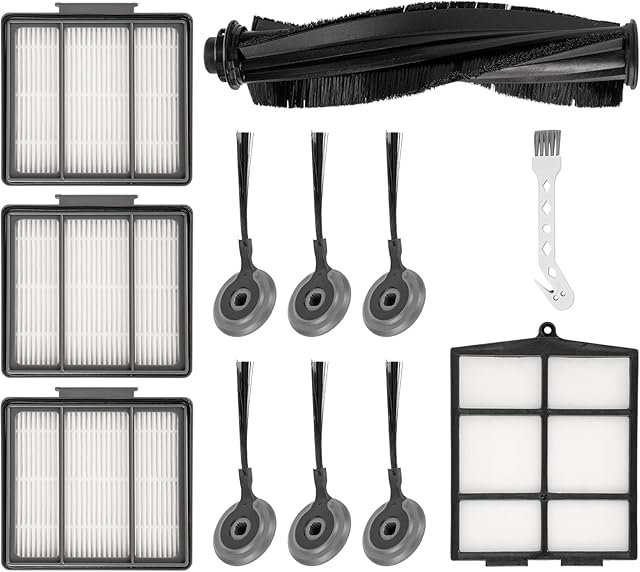 BlueStars Accessories Kit for Shark ION R85 RV850 S86 S87 R71 R72 R75 RV761 RV771 RV871 AV751 AV752 AV753 Vacuum Cleaner - 6 Side Brushes, 3 Hepa Filter, 1Main Brush, 1 Filter Guard, 1 Cleaning Brush