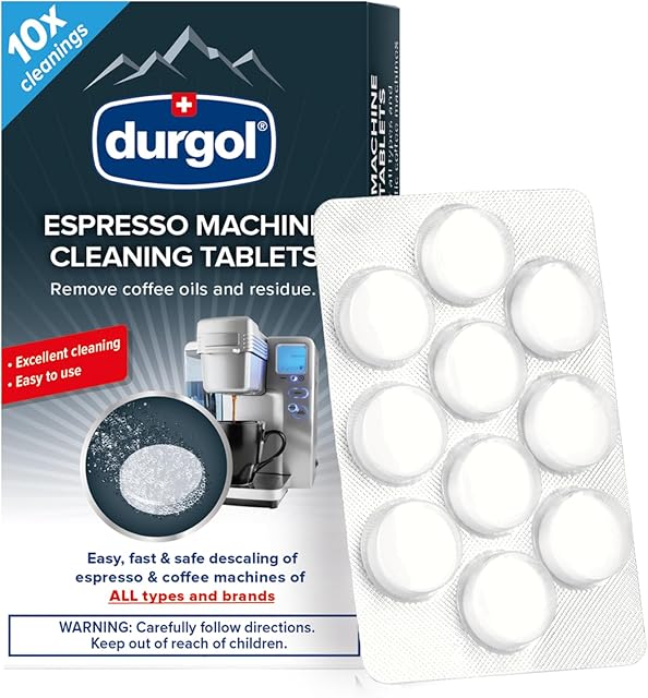 Durgol Espresso Machine and Coffee Maker Cleaning Tablets, 10 count