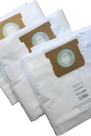 3 HEPA Bags Compatible with Shop Vac 5-8 Gallon Units, Replaces Part #'s Type H High Efficiency 90671 9067100 & Type E 90661 9066100, Craftsman 38767