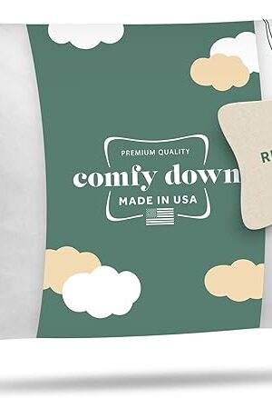 ComfyDown Decorative Throw Pillow Insert, Down and Feather Fill, 100% Cotton Cover, 233 Thread Count - Made in USA (12 X 20)