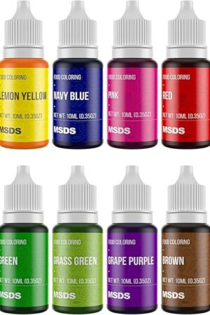 ValueTalks Food Coloring 12 Color x10 ml Food Grade Vibrant Liquid Food Color Dye Flavorless Vegan-free Icing Colors for Baking, Icing, Cake Decorating, Macaron, Frosting, Fondant, Cookie, Slime