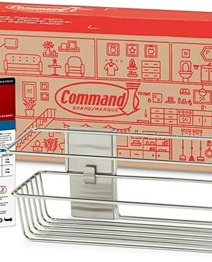 Command Satin Nickel Shower Caddy Bathroom Organizer