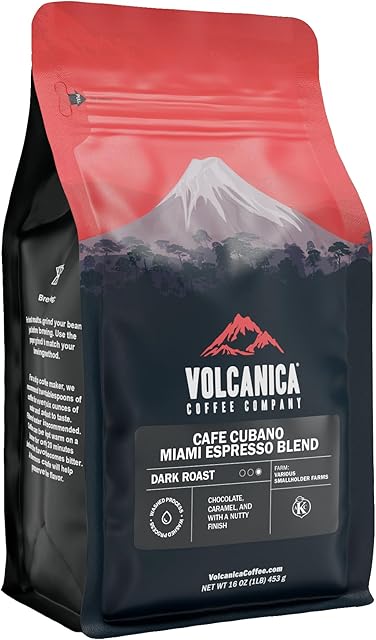 Cafe Cubano, Dark Roast, Cuban Coffee, Whole Bean, Fresh Roasted, Kosher, 16-ounce