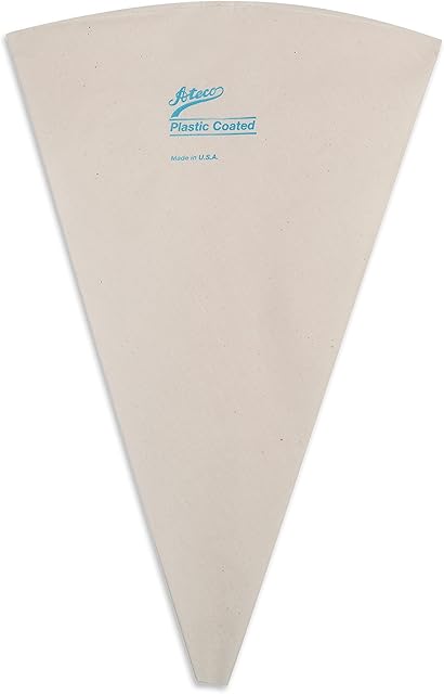 Ateco Plastic Coated Canvas Decorating Bag, 21-Inch, Reusable, Made in USA, White
