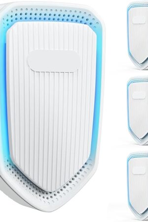 Air Ionizers Plug In Negative Ion Air Purifiers Quiet Air Freshener for Home Bedroom Office Basement - Portable Mini Air Cleaner Odor, Smoke, Dust, Pet Smell (4, White)