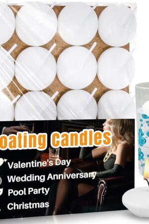 White Floating Candles - 30 PCS Small Floating Candles for Centerpieces Unscented Dripless Wax Burning for Home Decorations, Weddings, Parties, Holiday, Special Occasions and Christmas