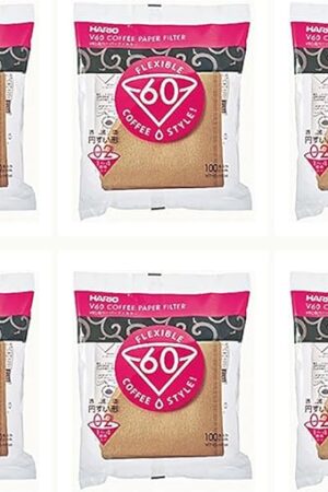 6 X Hario 02 100-Count Coffee Natural Paper Filters, 6-Pack Value Set (Total of 600 Sheets)