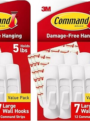 Command Large Utility Hooks, 14-Hooks, 24-Strips, Organize Damage-Free