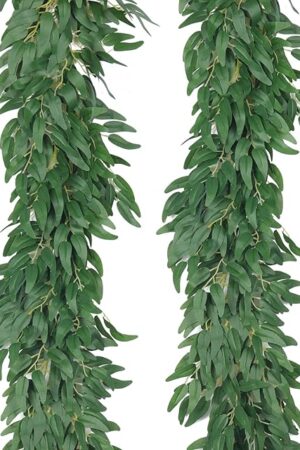Artificial Willow Leaves Vine Twigs 2Pcs 6Ft Fake Hanging Plant Silk Willows Leaf Ivy Garland Faux Italian Ruscus Greenery Decor for Indoor Outdoor Wedding Arch Jungle Beach Birthday Party Home Garden