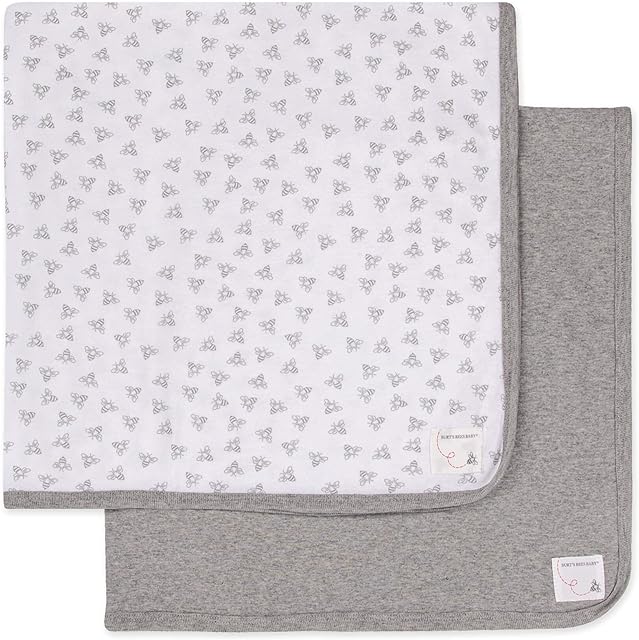 Burt's Bees Baby Soft Stretchy Infant Swaddle Blanket Receiving Blankets