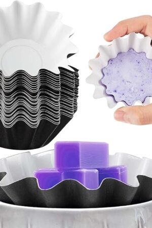 Boao Wax Melt Liners Reusable Wax Warmer Containers Leakproof Cups for Scented Candle, Paper Holders for Electric Pluggable Melter and Burner(Black,25 Pieces)