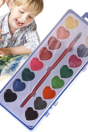 The Romantic Watercolor Art Kit – Heart Design Paint Tray Set | and Kid-Friendly Painting Supplies for Beginners, Students, Hobby Painters, Creative Artists, and Valentine's Day Crafts