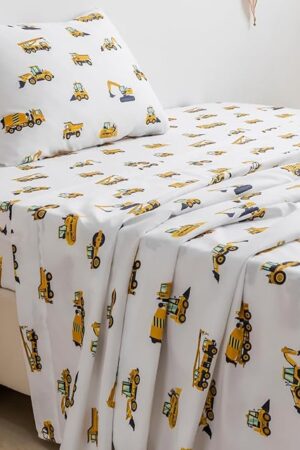 Coukouchyi 3-Piece Twin Size Bed Sheet Set - Soft & Breathable Kids Fitted & Flat Sheet for Boys with Deep Pocket