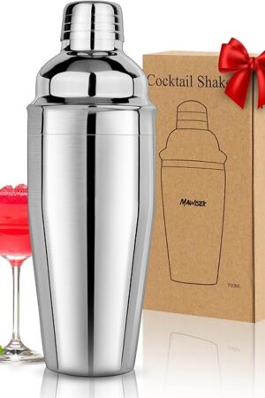 Cocktail Shaker 25oz Martini Shaker Drink Shaker Bar tools with Built-In Strainer for Bartender, Professional 18/8 Stainless Steel Margarita Mixer for Mixed Drinks