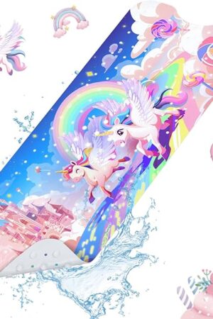 Baby Bath Mat Non Slip Rainbow Unicorn Bathtub Mat for Kids